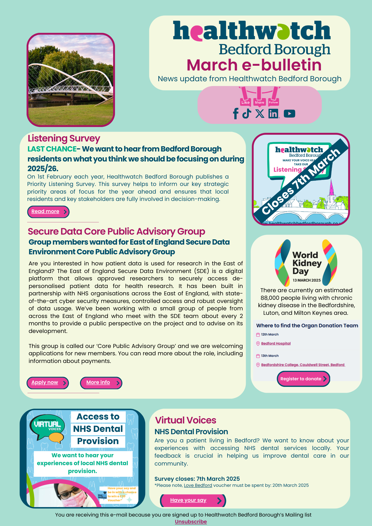 Healthwatch Bedford Borough  e-bulletin